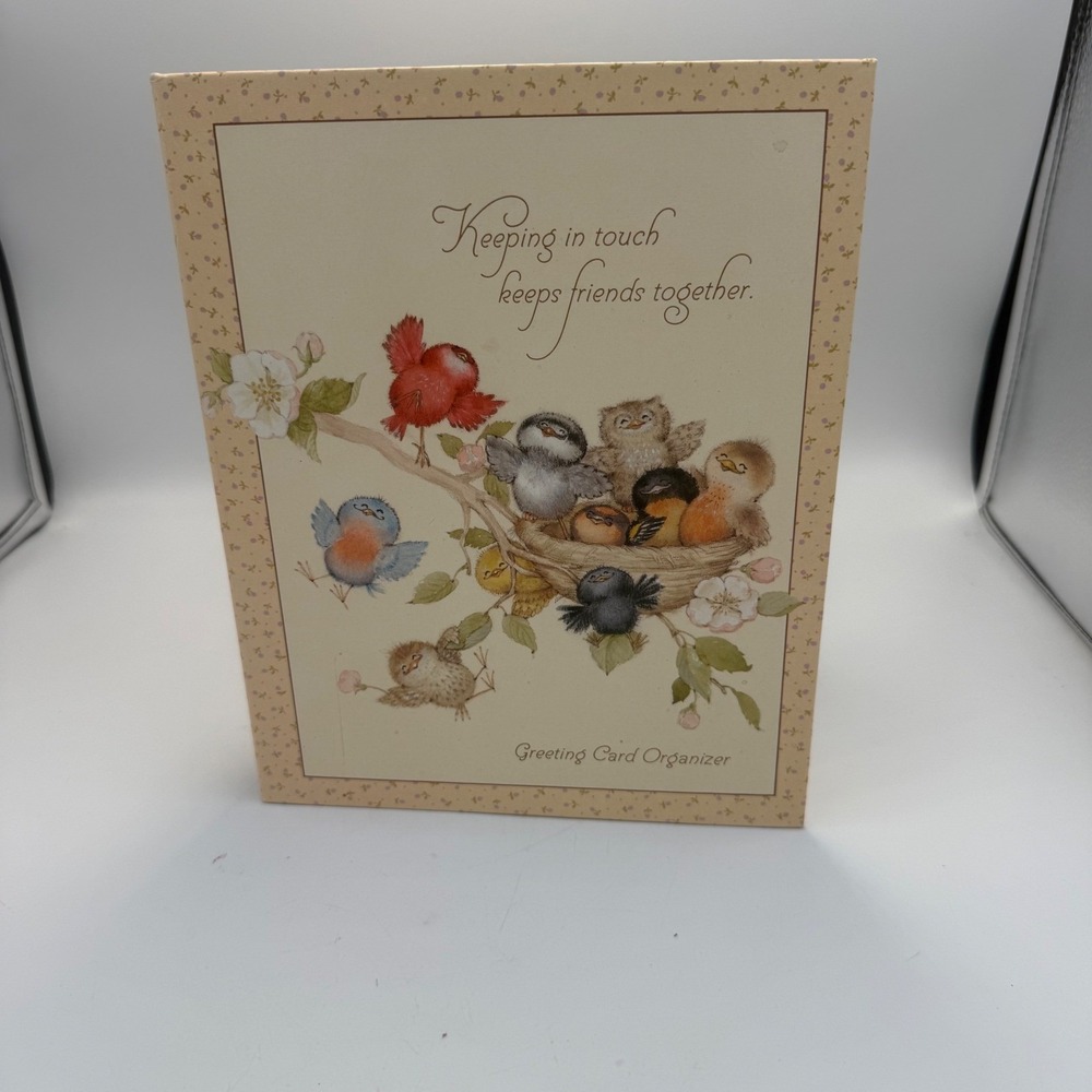 Vintage Hallmark Greeting Card Organizer Bird Nest Floral RA 700-6 Made in USA
